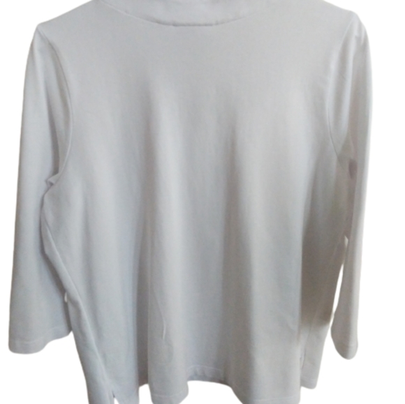 Quacker Factory Twin Set Size L White Beaded Long Sleeve Cardigan Shell - Picture 5 of 15